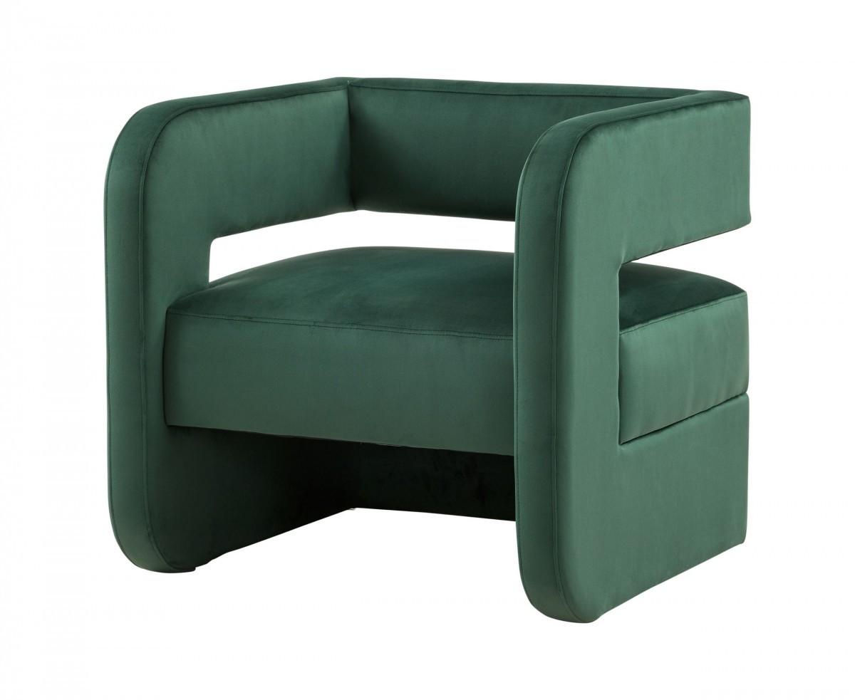 Modern Green Velvet U Shaped Chair