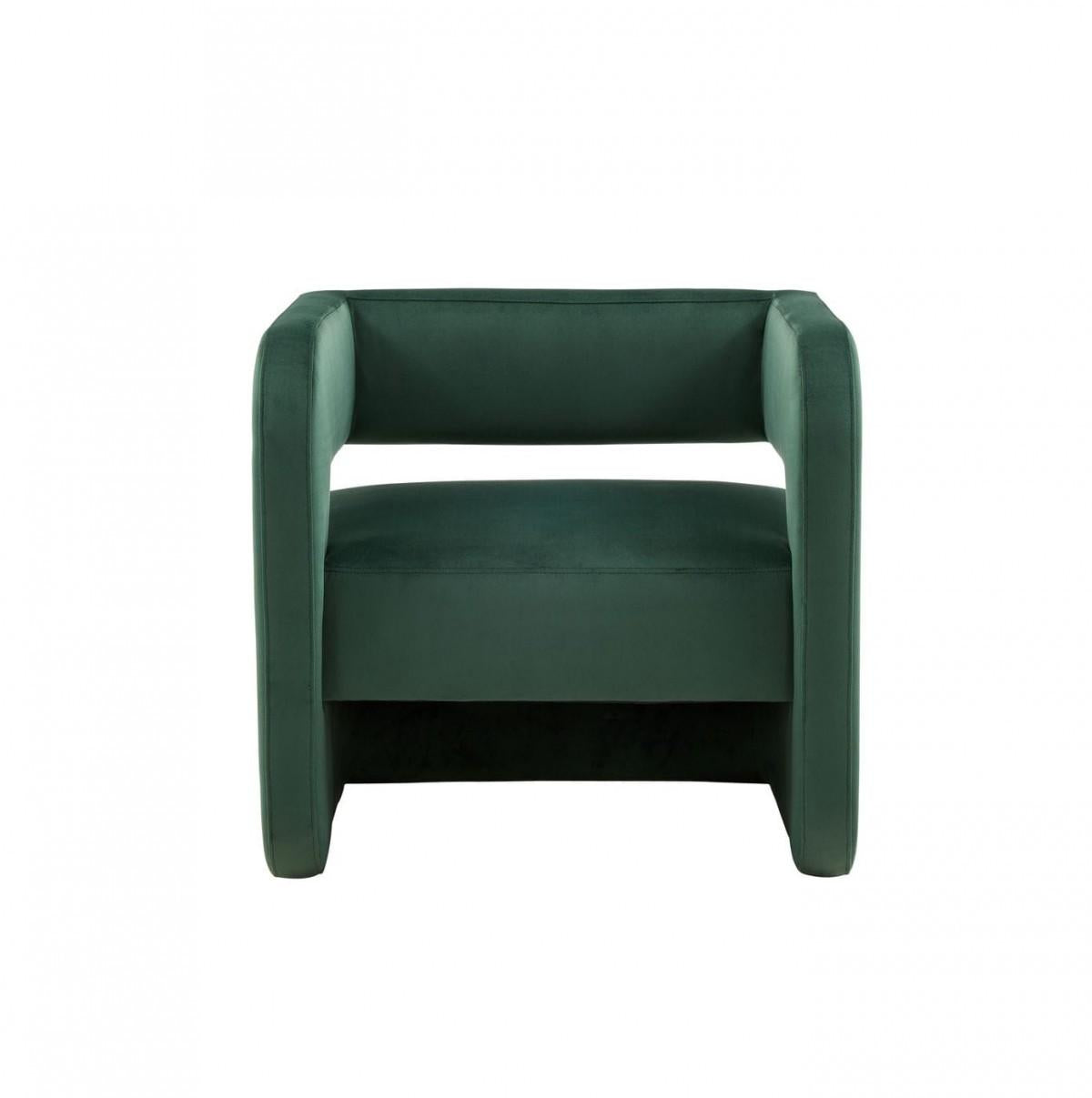 Modern Green Velvet U Shaped Chair