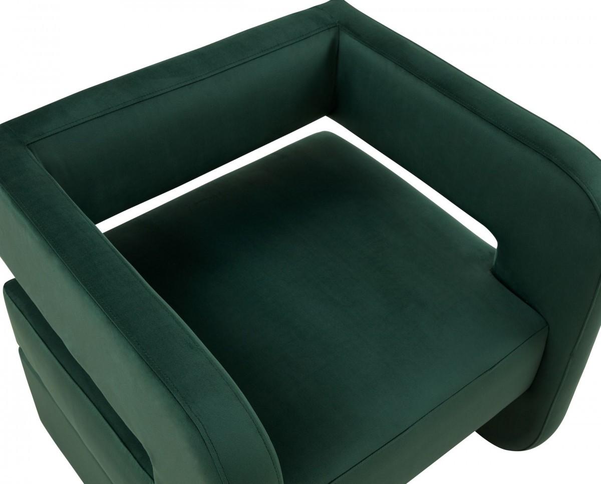 Modern Green Velvet U Shaped Chair