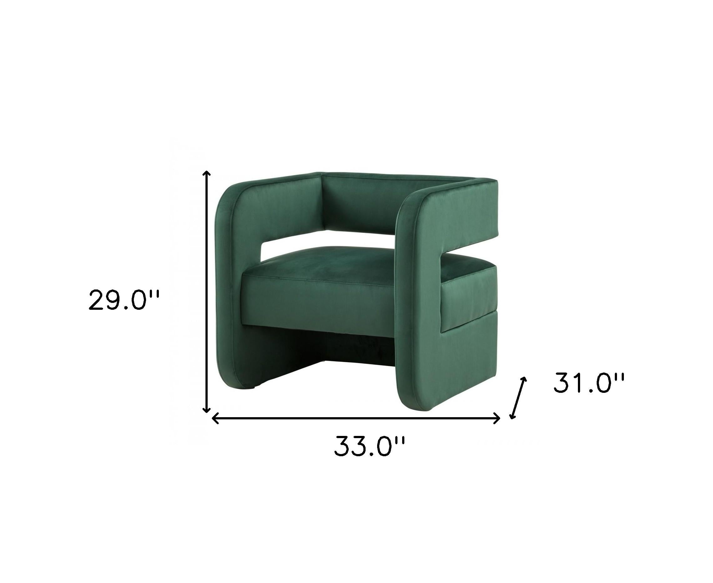 Modern Green Velvet U Shaped Chair