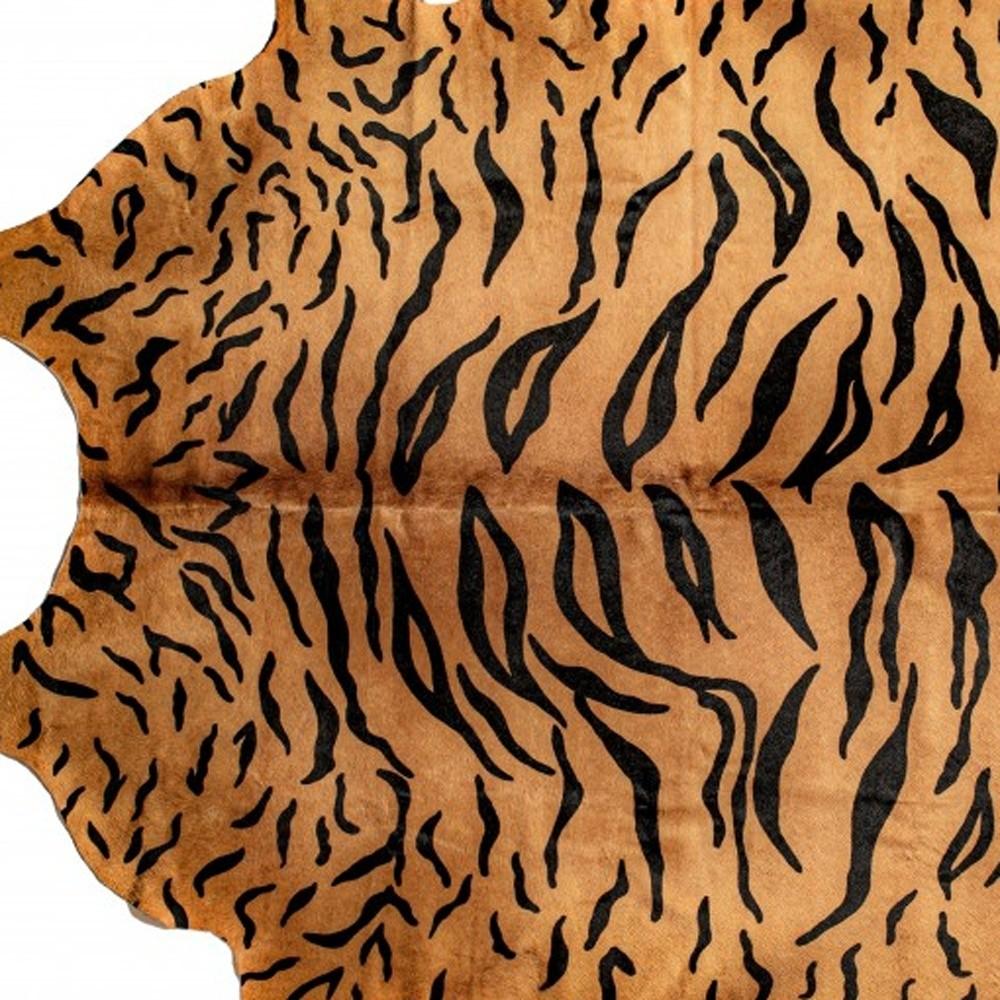 5' X 7' Natural Brown And Black Cowhide Animal Print Handmade Area Rug Default Title
