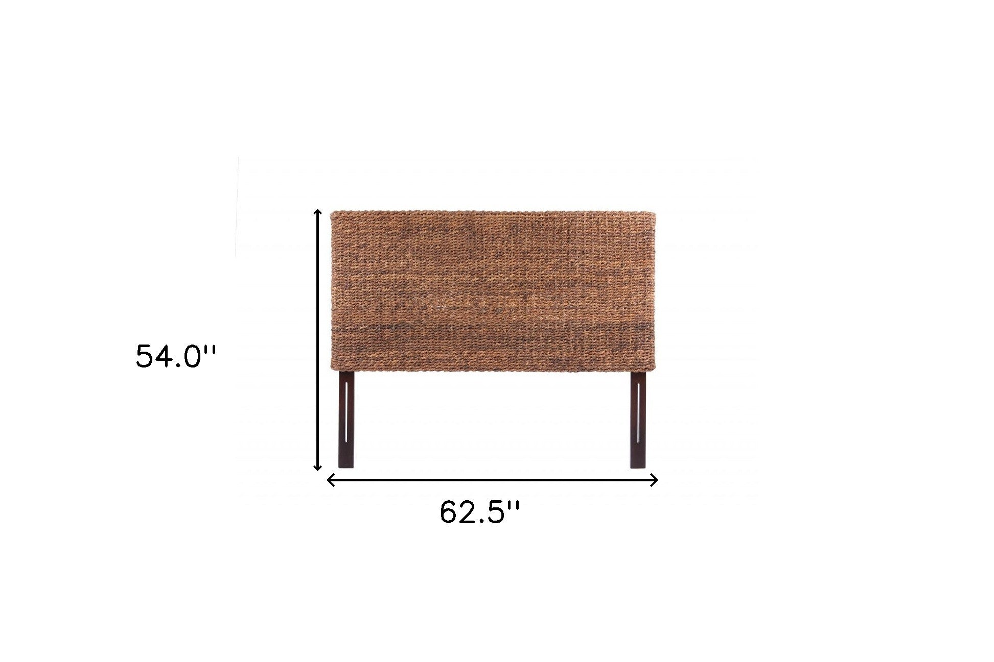 Brown Natural and Rustic Woven Banana Leaf Straight Queen Size Headboard