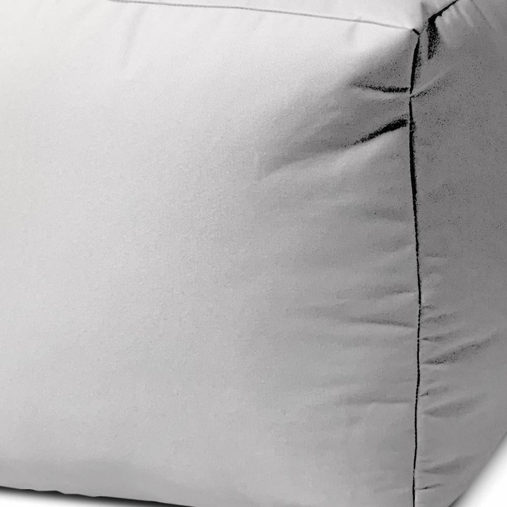 17" Cool Crisp White Solid Color Indoor Outdoor Pouf Cover Default Title