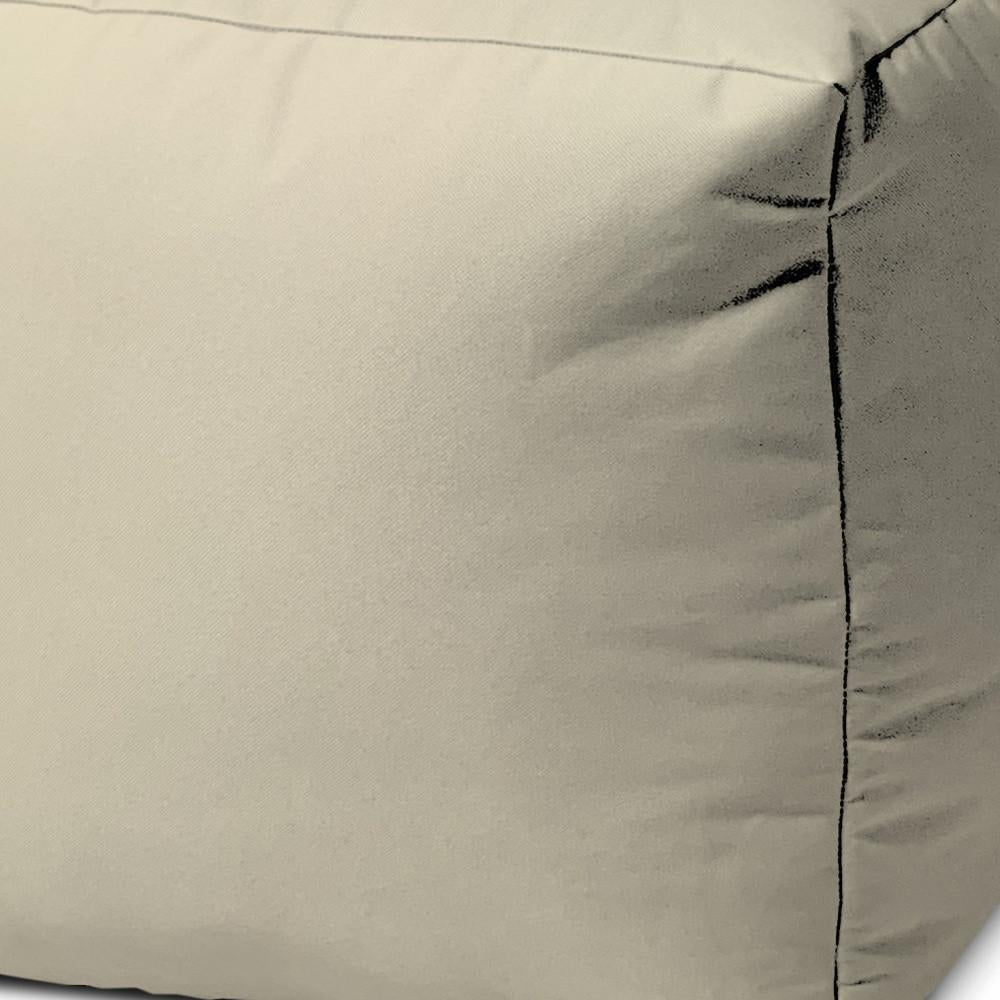 17" Cool Neutral Ivory Solid Color Indoor Outdoor Pouf Cover Default Title