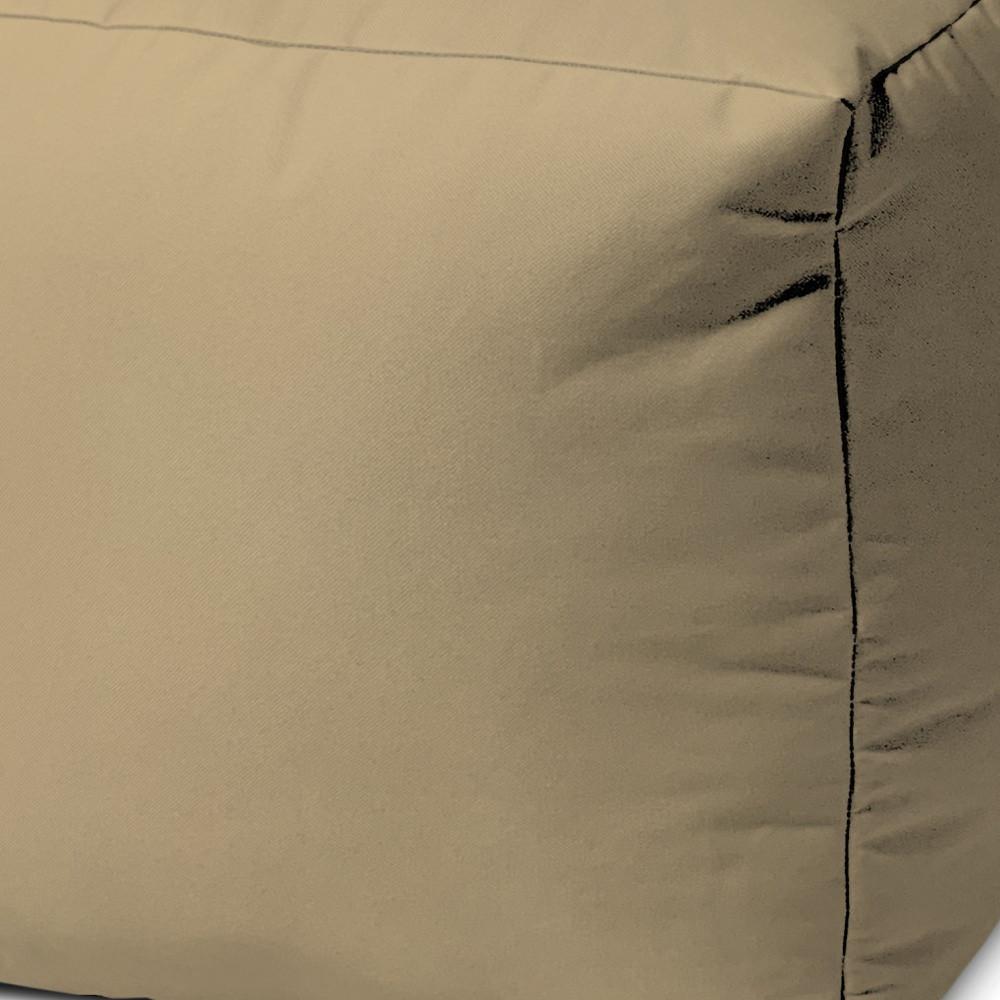 17" Cool Khaki Tan Solid Color Indoor Outdoor Pouf Cover Default Title