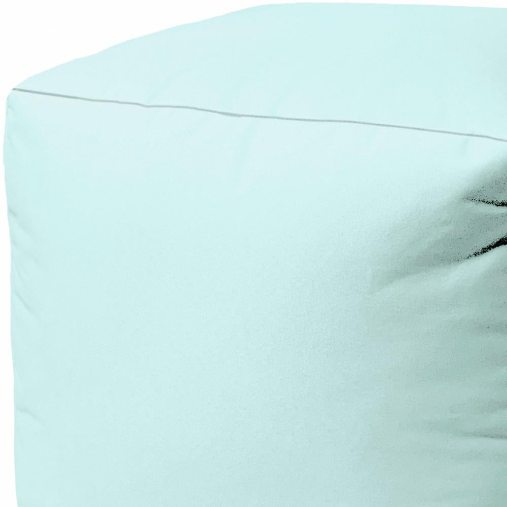 17" Cool Pale Aqua Solid Color Indoor Outdoor Pouf Cover Default Title
