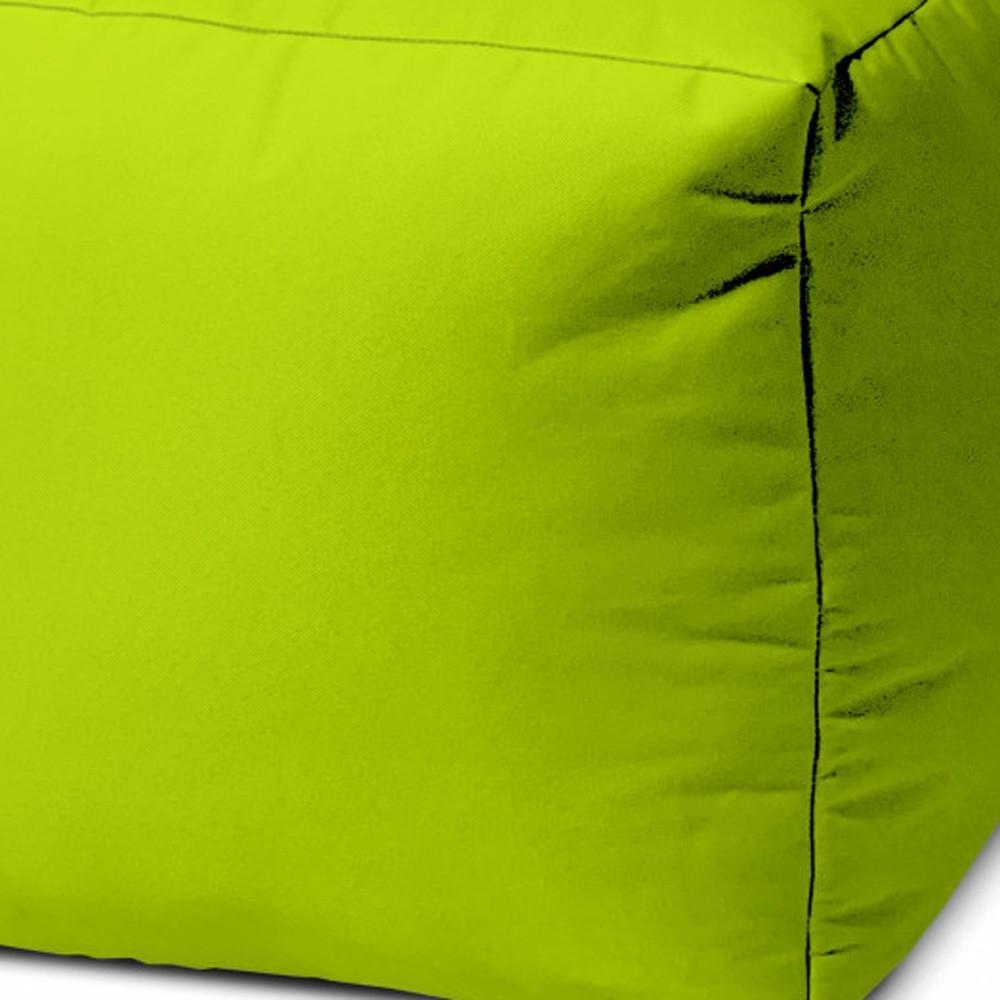 17" Cool Lemongrass Green Solid Color Indoor Outdoor Pouf Cover Default Title