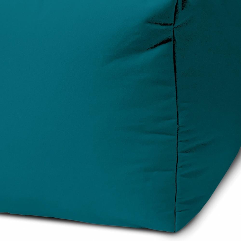 17" Cool Dark Teal Solid Color Indoor Outdoor Pouf Cover Default Title