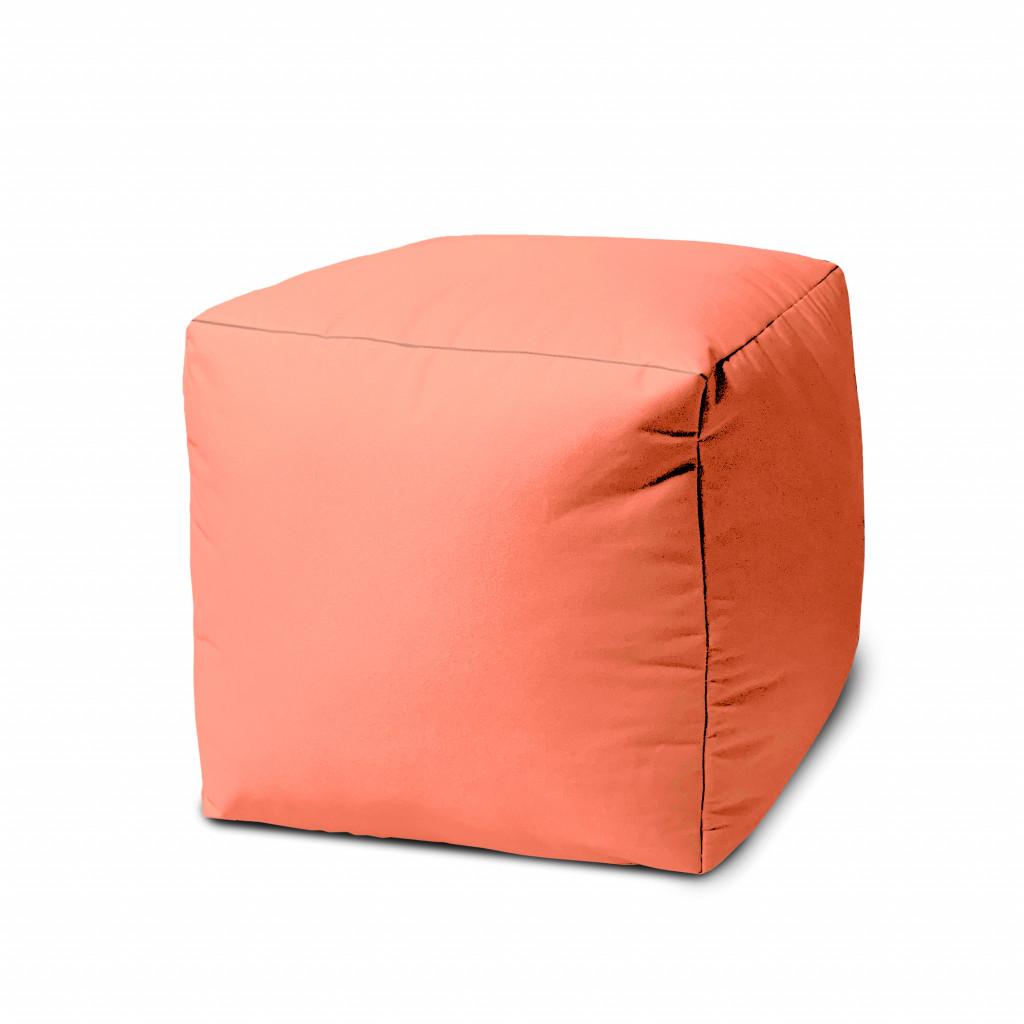 17" Cool Flamingo Coral Solid Color Indoor Outdoor Pouf Cover Default Title