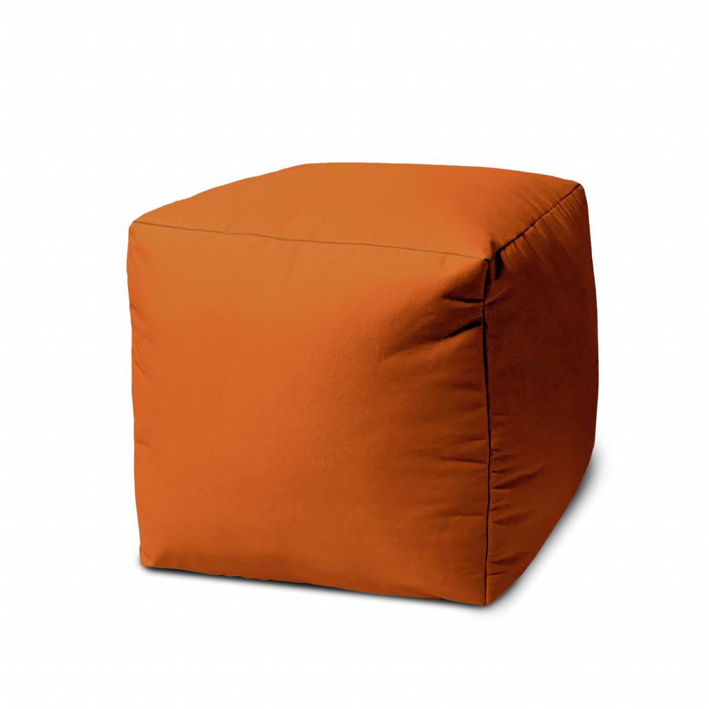 17" Cool Orange Solid Color Indoor Outdoor Pouf Cover Default Title