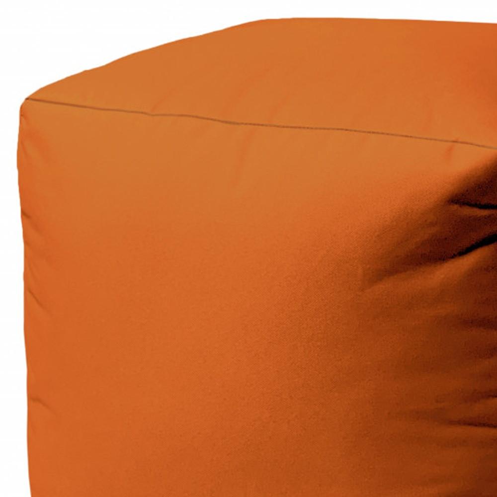 17" Cool Orange Solid Color Indoor Outdoor Pouf Cover Default Title