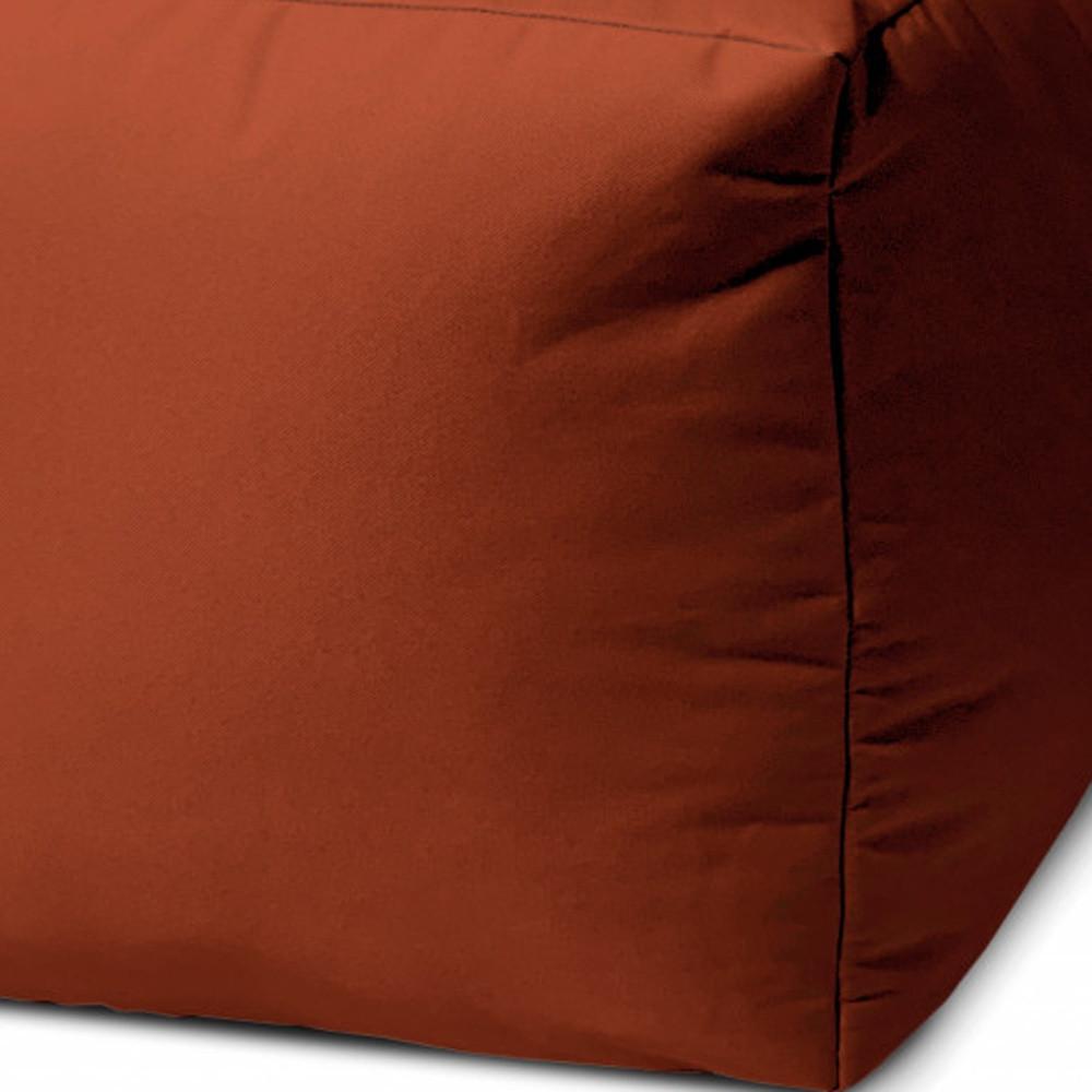 17" Cool Dark Amber Rust Solid Color Indoor Outdoor Pouf Cover Default Title