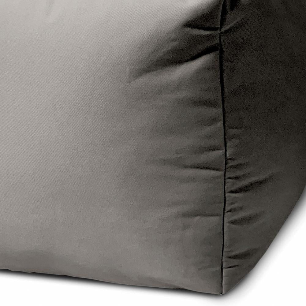 17" Cool Steely Silver Gray Solid Color Indoor Outdoor Pouf Cover Default Title