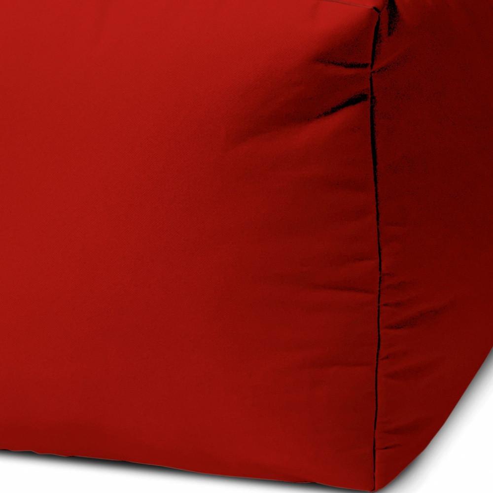 17" Cool Primary Red Solid Color Indoor Outdoor Pouf Cover Default Title
