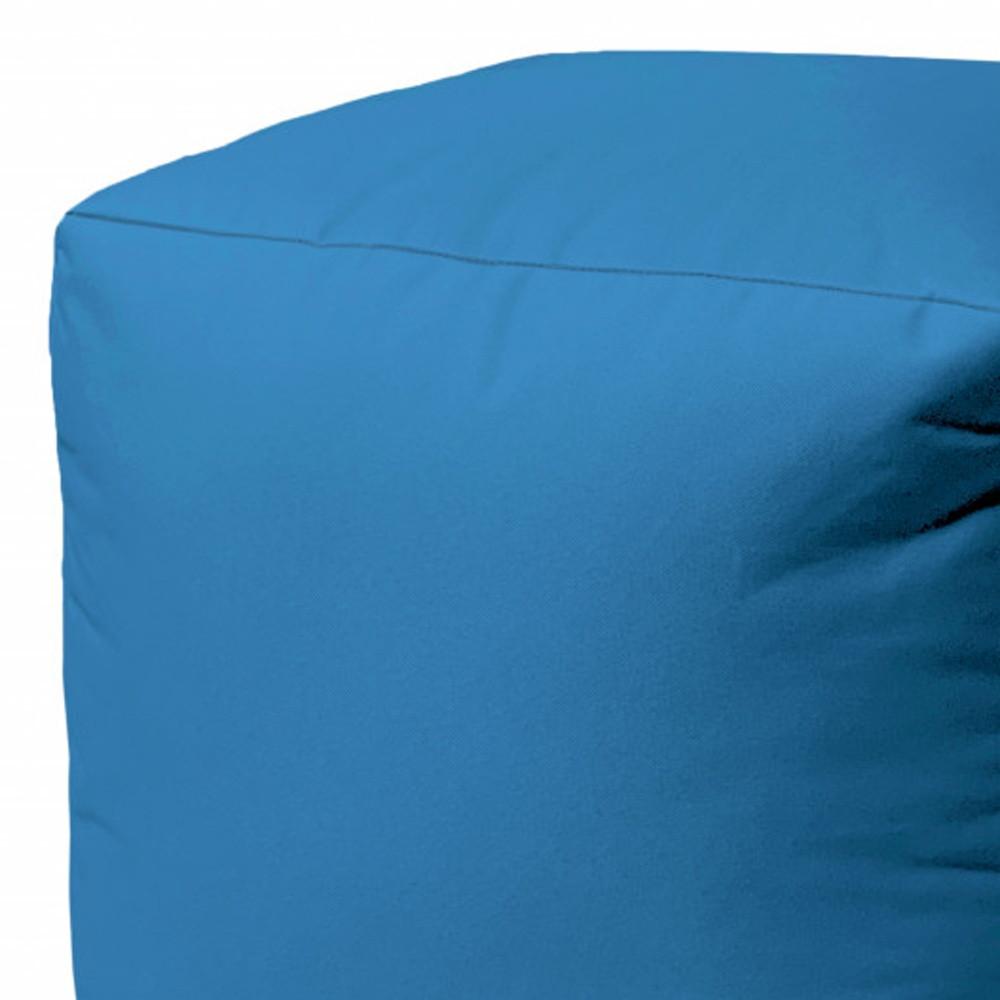 17" Cool Bright Teal Blue Solid Color Indoor Outdoor Pouf Cover Default Title