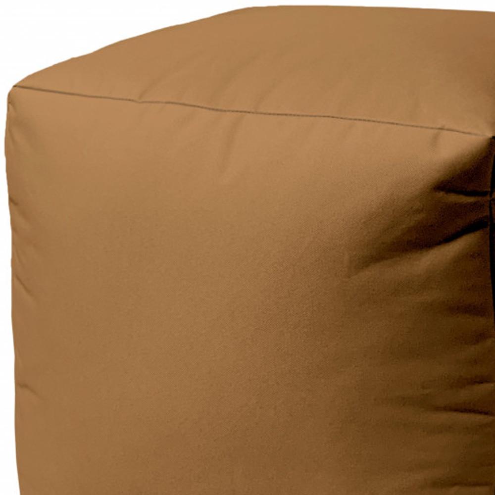 17" Cool Warm Mocha Brown Solid Color Indoor Outdoor Pouf Cover Default Title