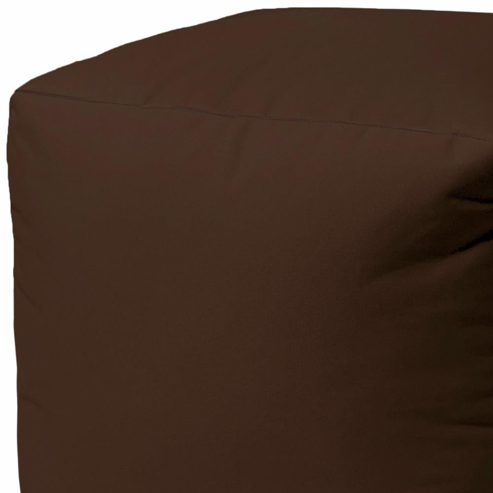 17" Cool Dark Chocolate Brown Solid Color Indoor Outdoor Pouf Cover Default Title