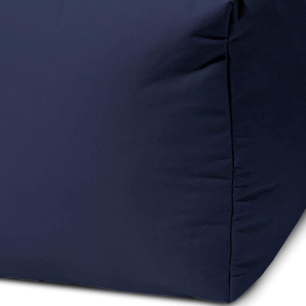 17" Cool Warm Indigo Blue Solid Color Indoor Outdoor Pouf Cover Default Title