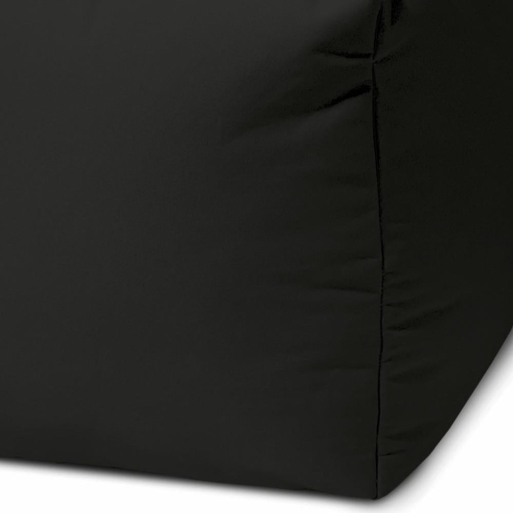 17" Cool Jet Black Solid Color Indoor Outdoor Pouf Cover Default Title