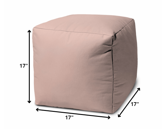 17" Cool Pale Pink Blush Solid Color Indoor Outdoor Pouf Cover Default Title