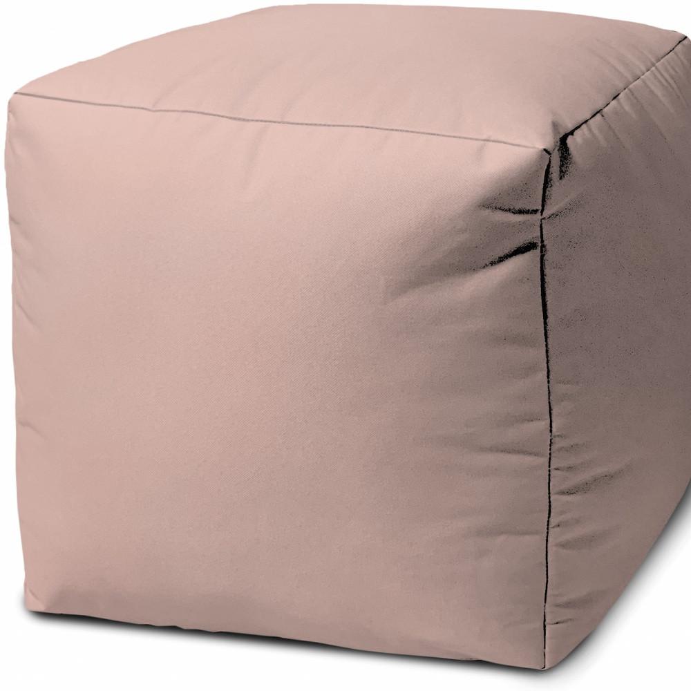 17" Cool Pale Pink Blush Solid Color Indoor Outdoor Pouf Cover Default Title