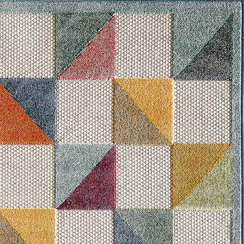 8’ x 10’ Orange Gray Triangle Indoor Outdoor Area Rug