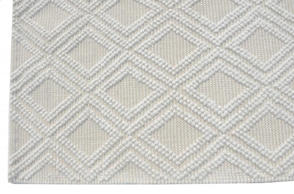 5’ x 7’ Ivory Diamond Lattice Modern Area Rug Default Title