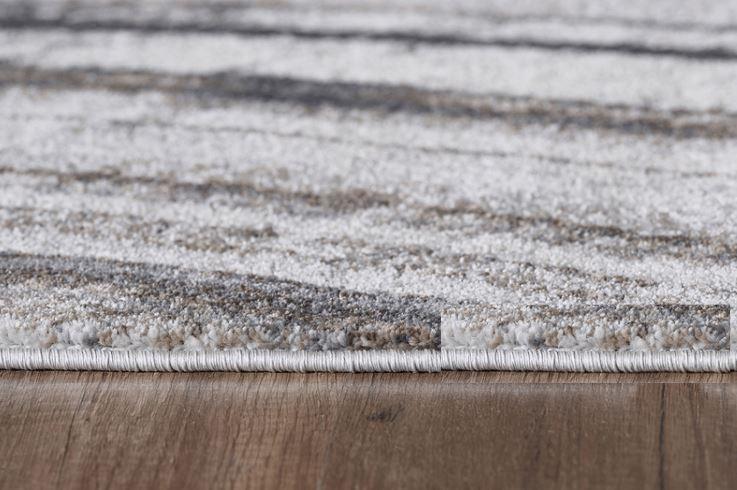 3’ x 5’ Gray Ivory Abstract Strokes Modern Area Rug