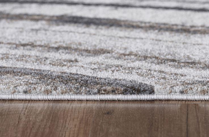 5’ x 8’ Gray Ivory Abstract Strokes Modern Area Rug