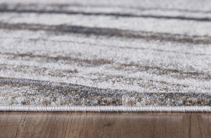 7’ x 10’ Gray Ivory Abstract Strokes Modern Area Rug