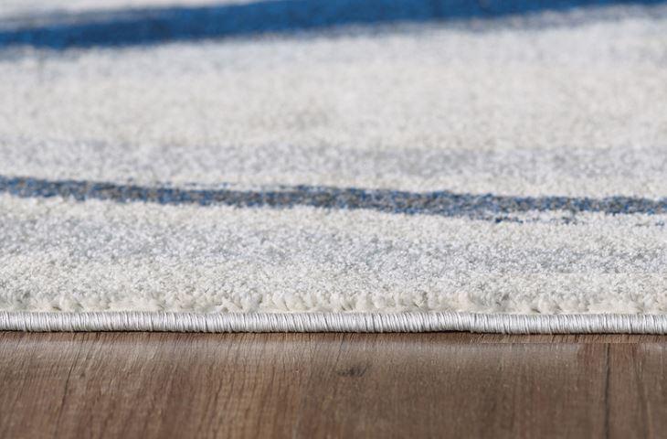 5’ x 8’ Navy Ivory Abstract Strokes Modern Area Rug