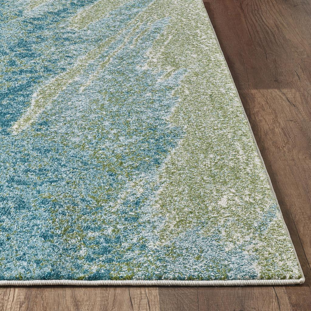 5’ x 8’ Blue Sage Impressionistic Ocean Area Rug