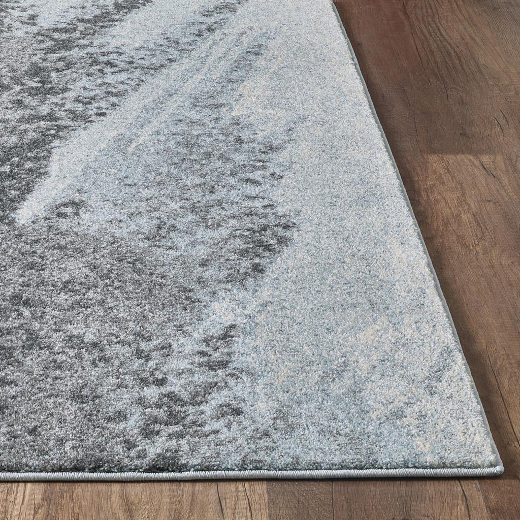 7’ x 10’ Blue Gray Abstract Mist Modern Area Rug