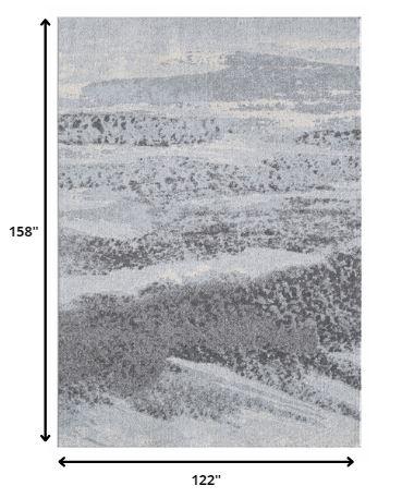 10’ x 13’ Blue Gray Abstract Mist Modern Area Rug Default Title
