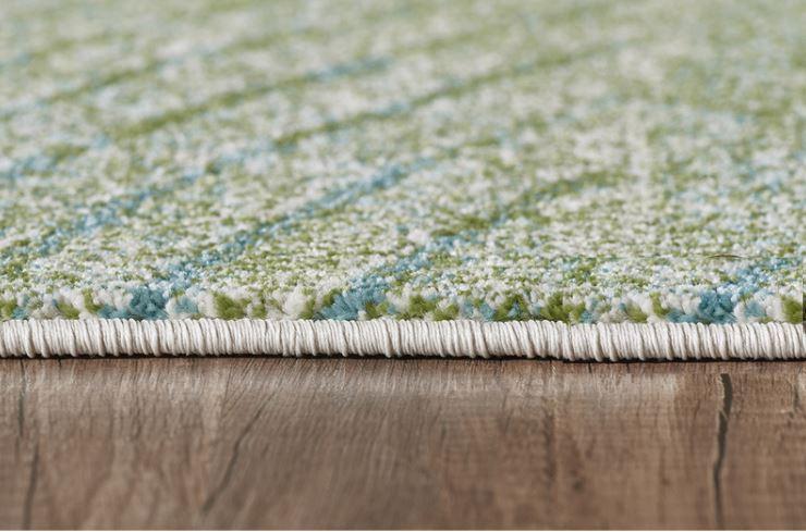 3’ x 5’ Blue Beige Abstract Waves Modern Area Rug