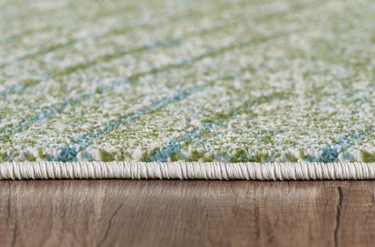 5’ x 8’ Blue Beige Abstract Waves Modern Area Rug Default Title