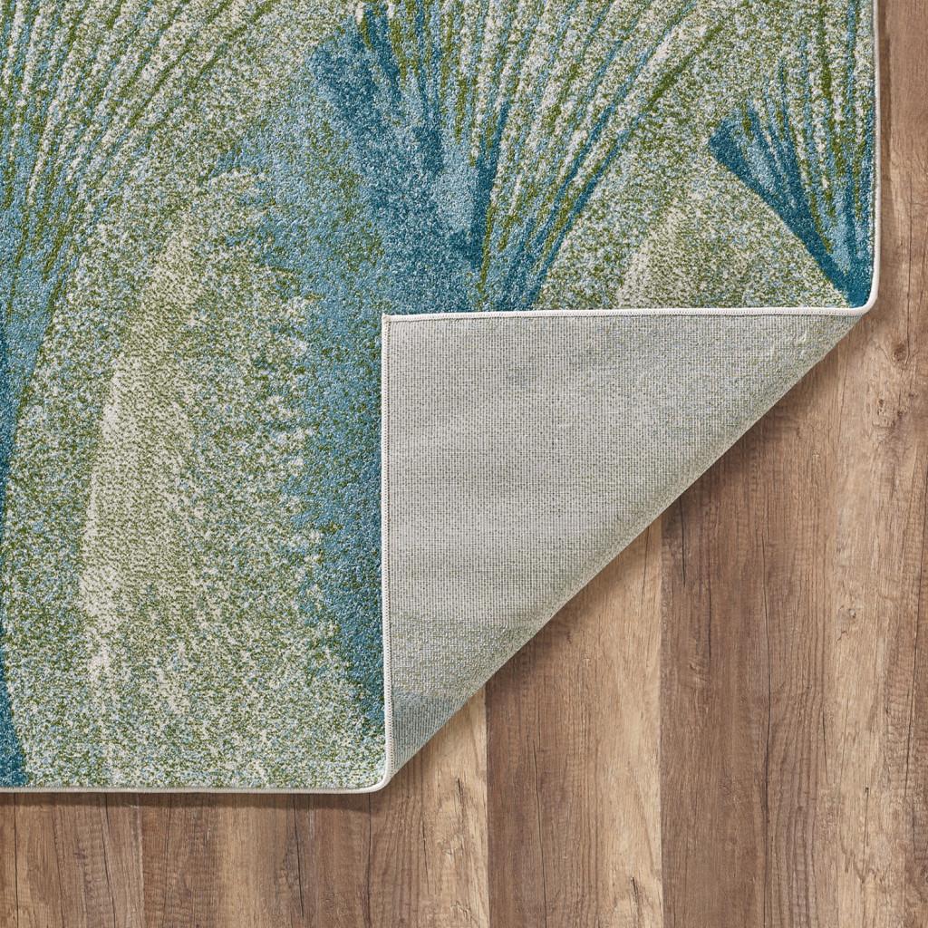 7’ x 10’ Blue Beige Abstract Waves Modern Area Rug