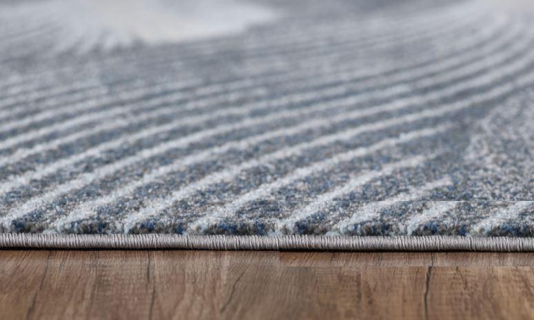 3’ x 5’ Gray Blue Abstract Waves Modern Area Rug