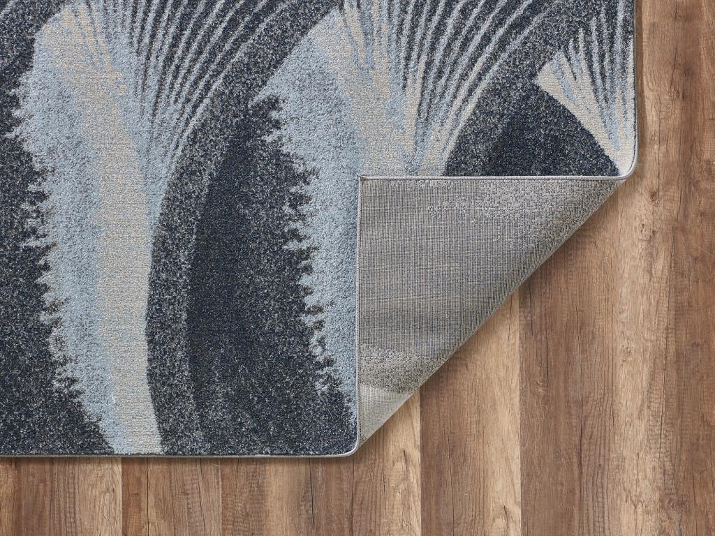 5’ x 8’ Gray Blue Abstract Waves Modern Area Rug