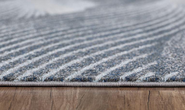 7’ x 10’ Gray Blue Abstract Waves Modern Area Rug