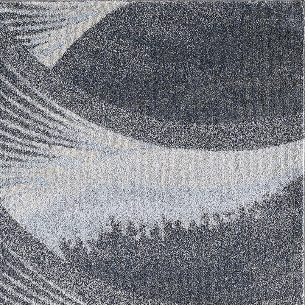 8’ x 11’ Gray Blue Abstract Waves Modern Area Rug