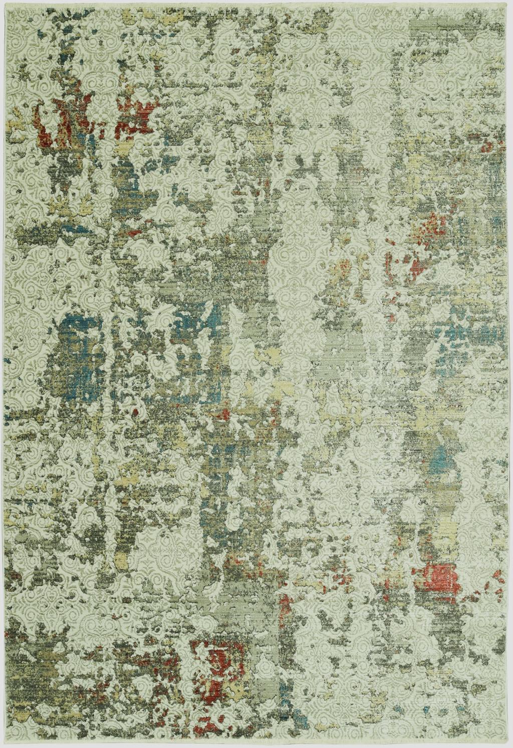 8’ Round Sage Ivory Weathered Vintage Area Rug Default Title