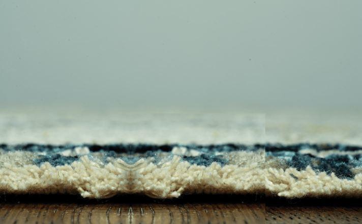 9’ x 13’ Blue Ivory Abstract Striped Area Rug
