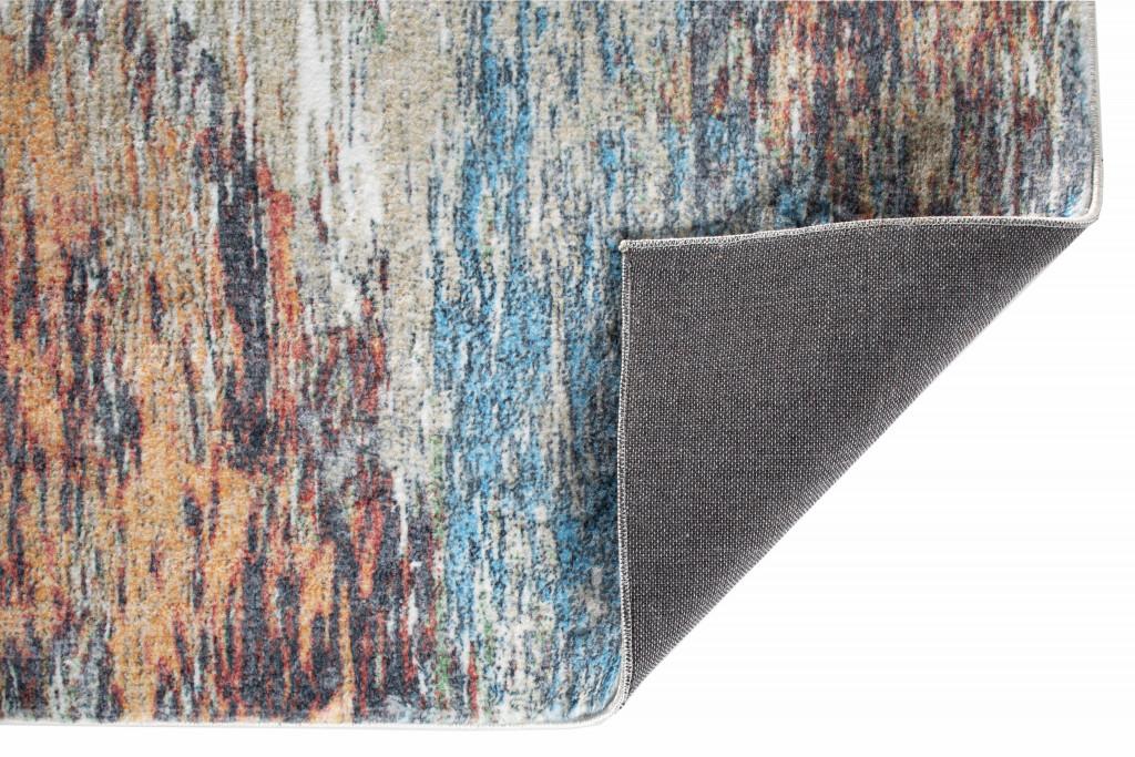 8’ x 10’ Blue Red Abstract Painting Modern Area Rug