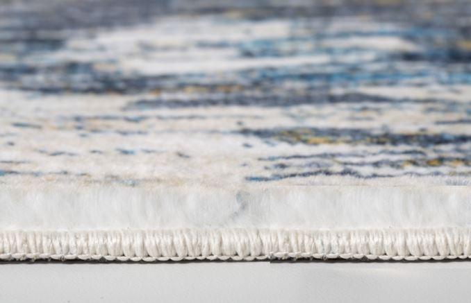 6’ x 9’ Blue Gold Abstract Painting Modern Area Rug