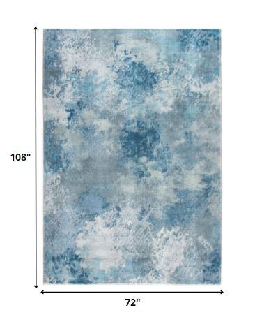 6’ x 9’ Blue White Abstract Sky Area Rug