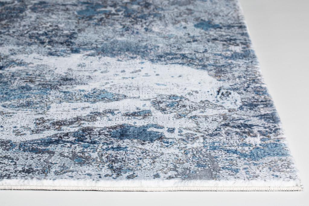 2’ x 7’ Gray Blue Abstract Galaxy Runner Rug