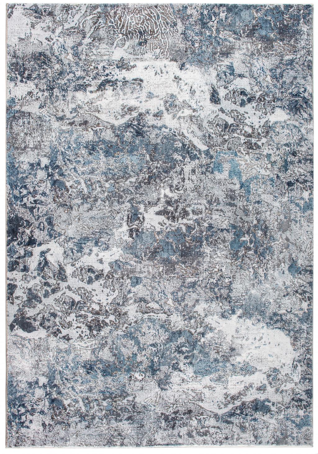 5’ x 8’ Gray Blue Abstract Galaxy Area Rug Default Title