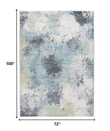 6’ x 9’ Blue Yellow Abstract Sky Area Rug