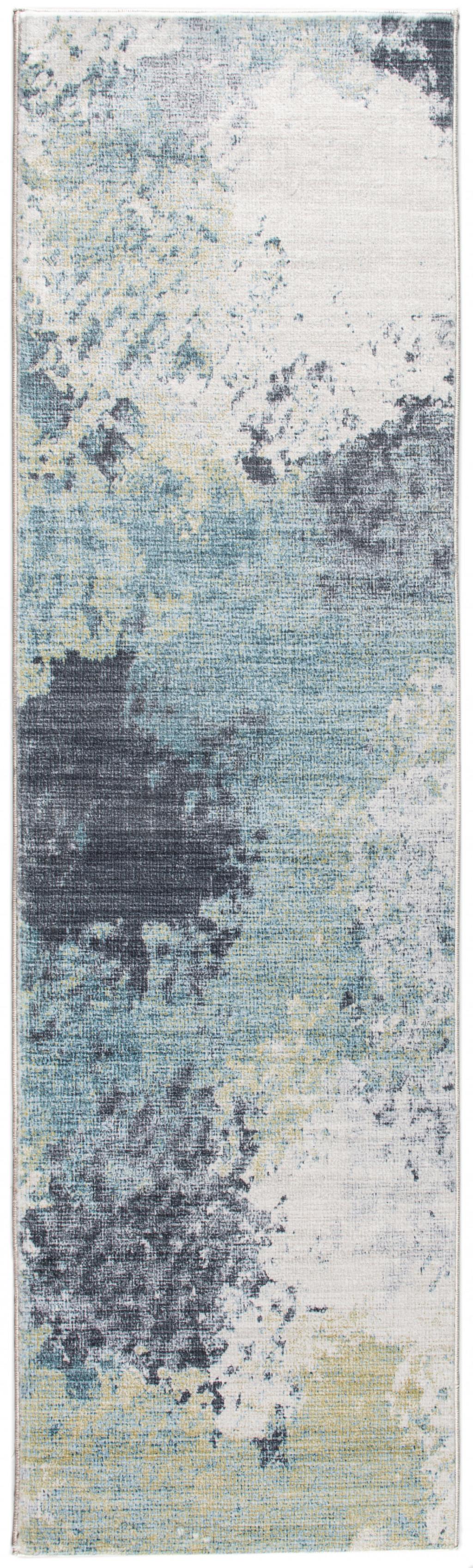 8’ x 10’ Blue Yellow Abstract Sky Area Rug